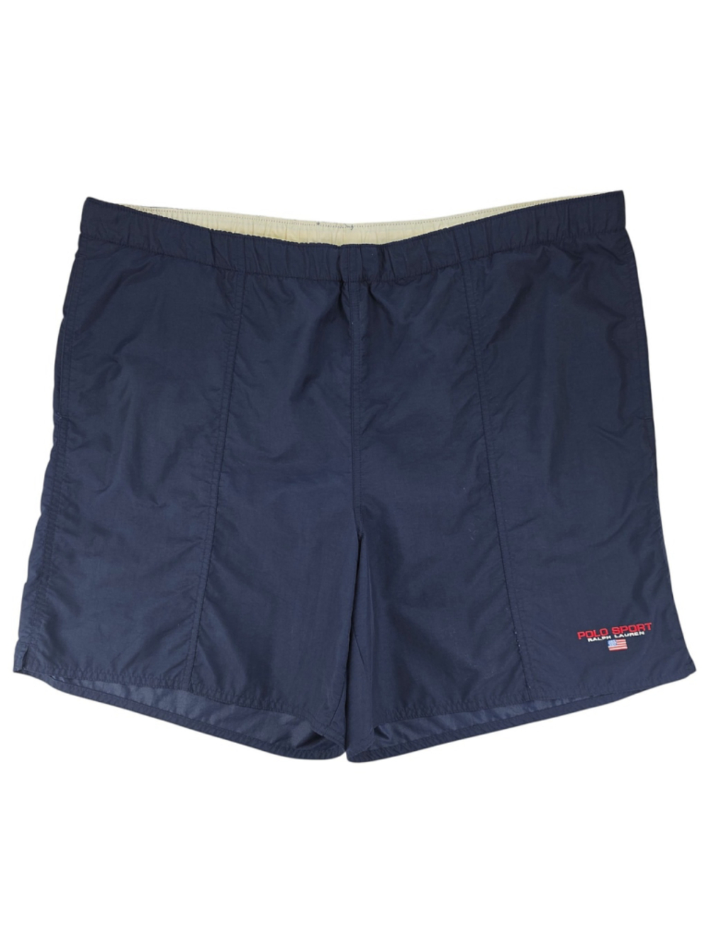Vintage Polo Sport Ralph Lauren Swim Trunks Mens XXL Navy USA Flag Logo